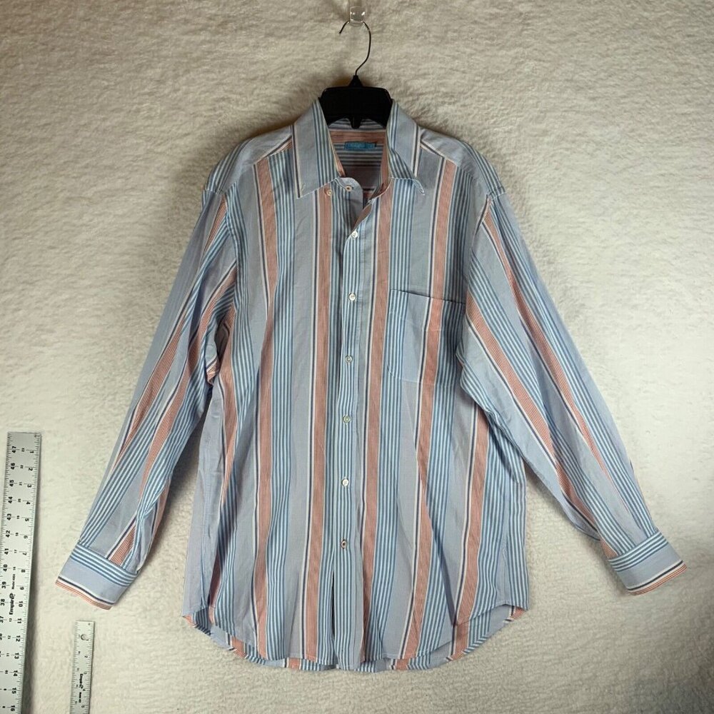 J. McLaughlin Men's Button Up Long Sleeve Multi Stripe Casual‎ Shirt Size M 9270